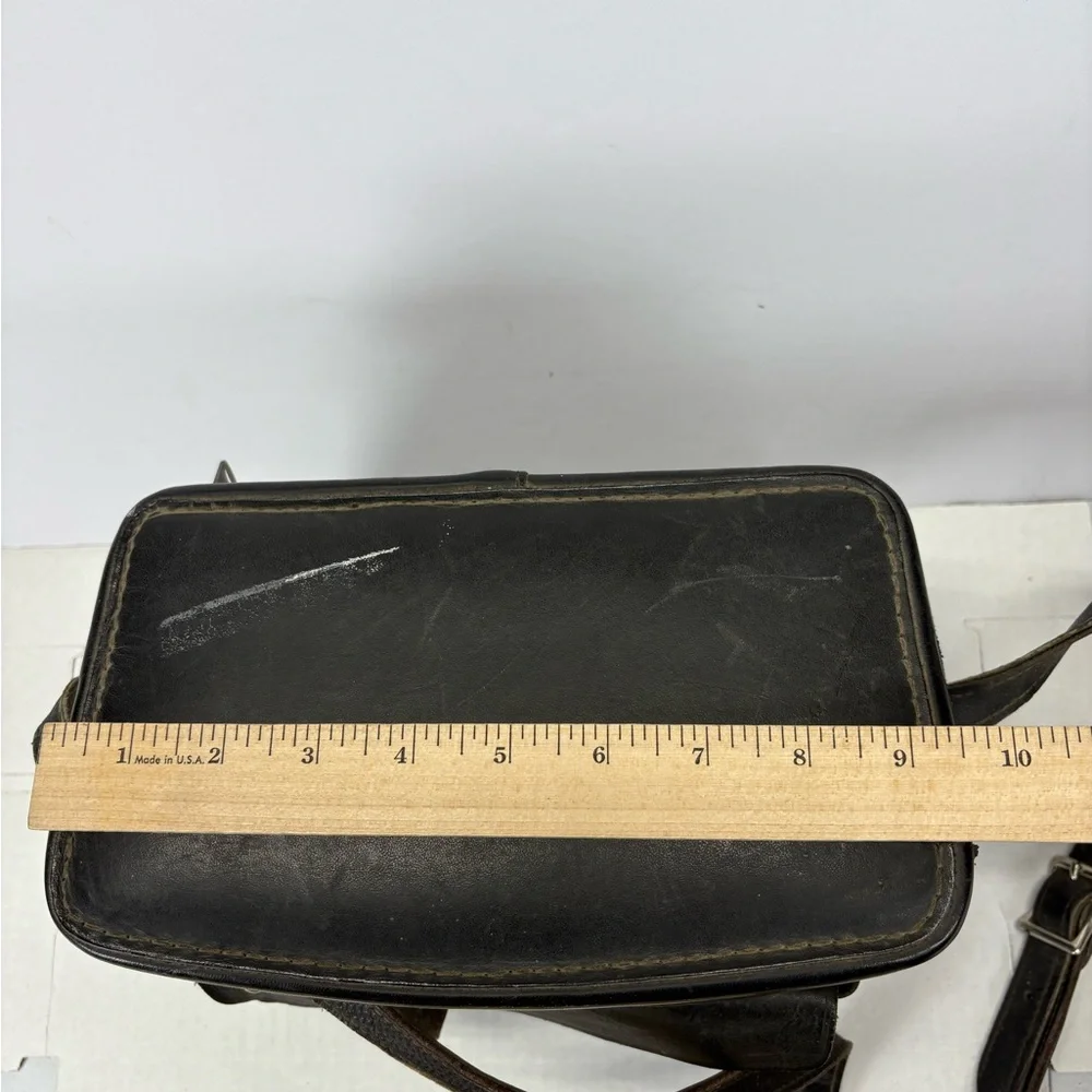Vintage Black Leather Camera Hard Case 1960s Made In USA